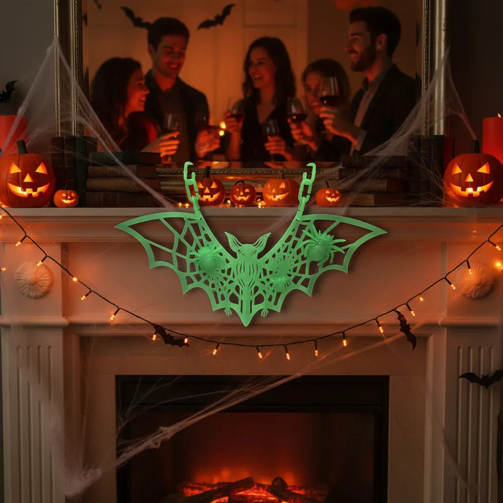 Murcielago Plástico Para Colgar 52cm Deco Halloween