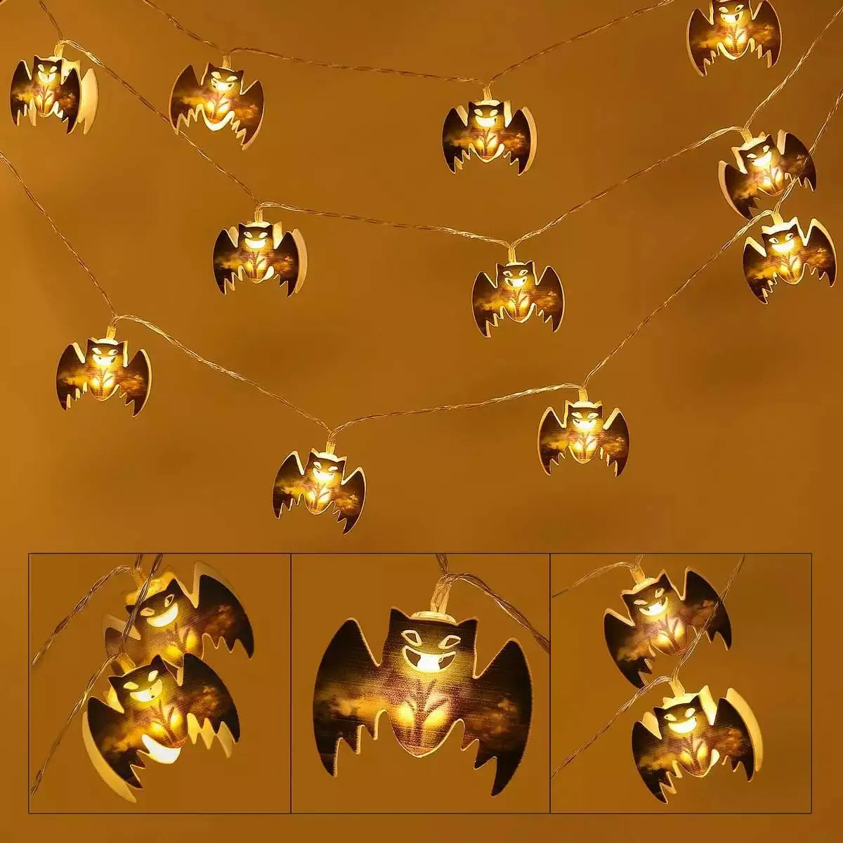 Guia De Luces 2mts Murcielago Decoracion Halloween