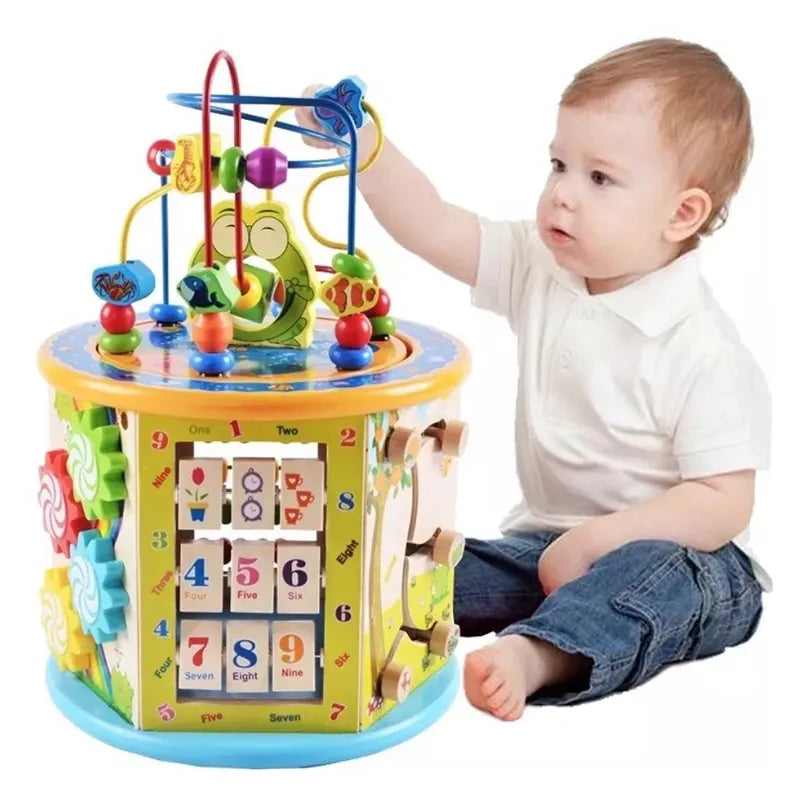 Cubo Didáctico En Madera Montessori Multitarea