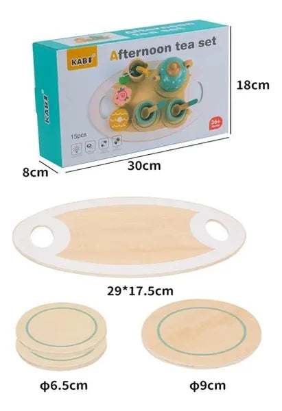 Juego De Te En Madera 15pcs Montessori Importado