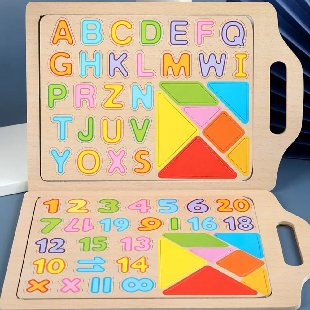 Pizarra Magnética con Letras y Formas de Madera Montessori