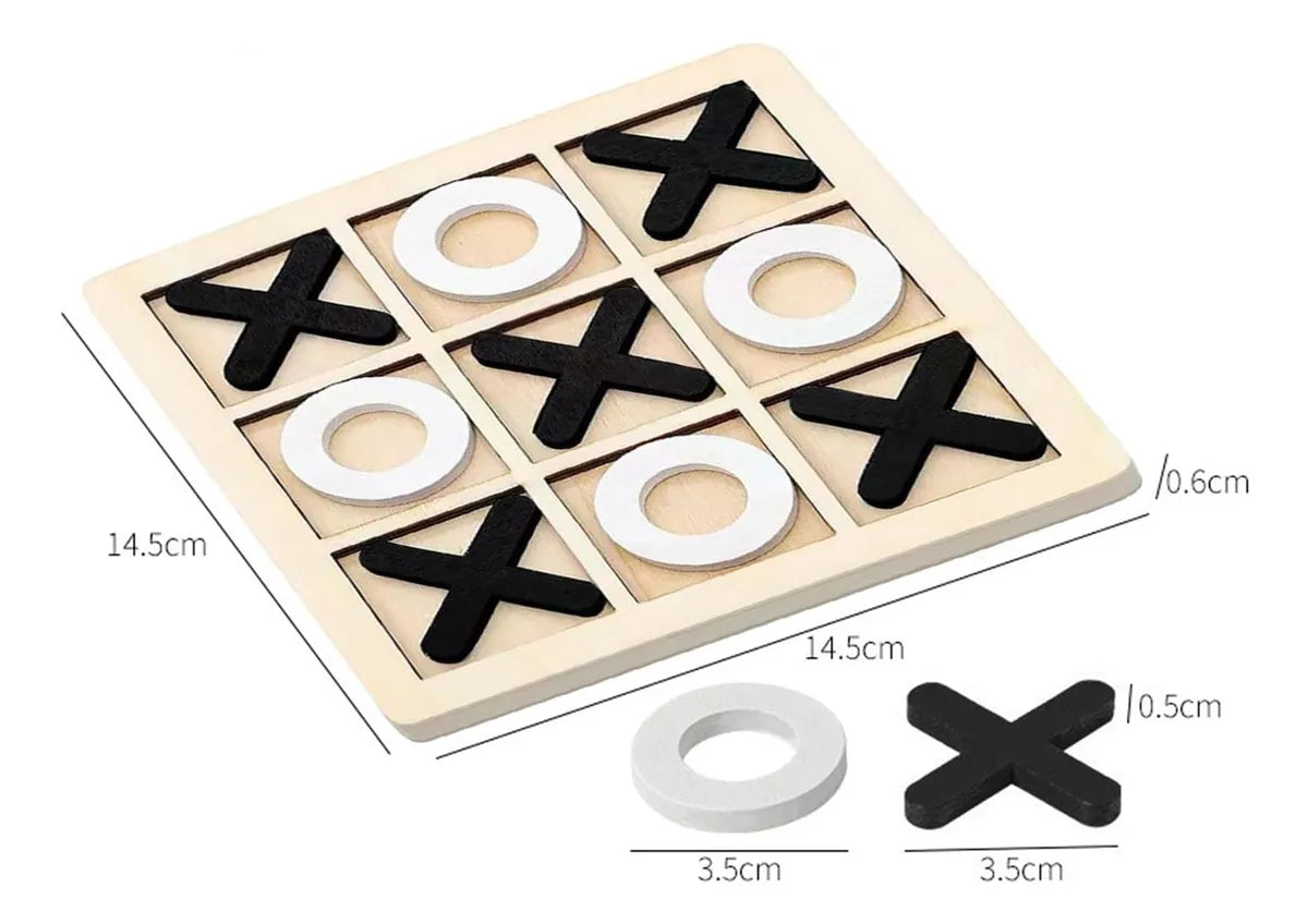 Juego De Mesa Tateti En Madera Montessori 15x15cm
