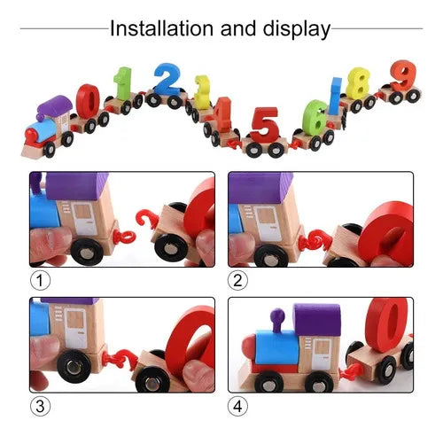 Tren Con Números De Madera Juguete Didáctico Montessori