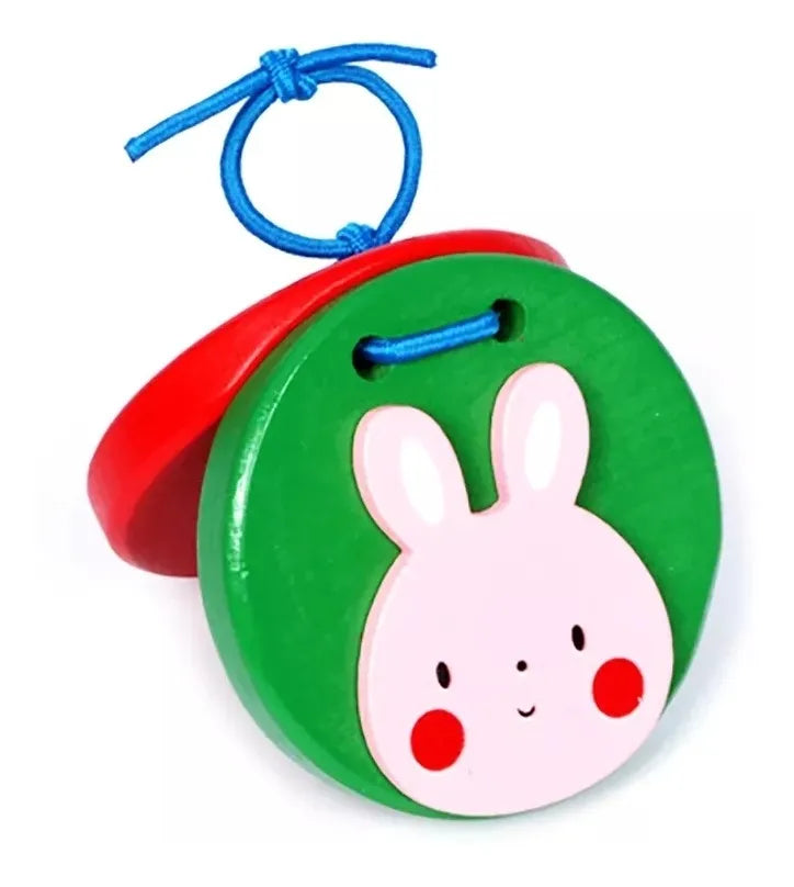 Castañuela Infantil en Madera Animales Montessori pack X2