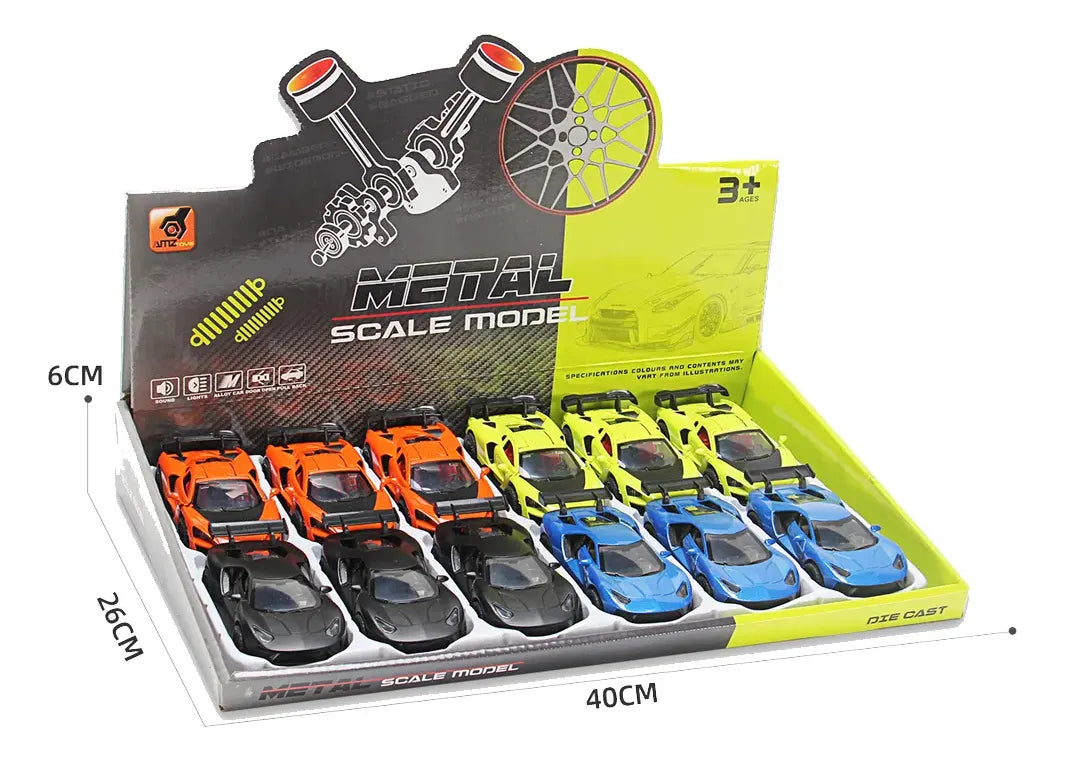 Auto De Metal Deportivo 12cm 4 Colores Calidad