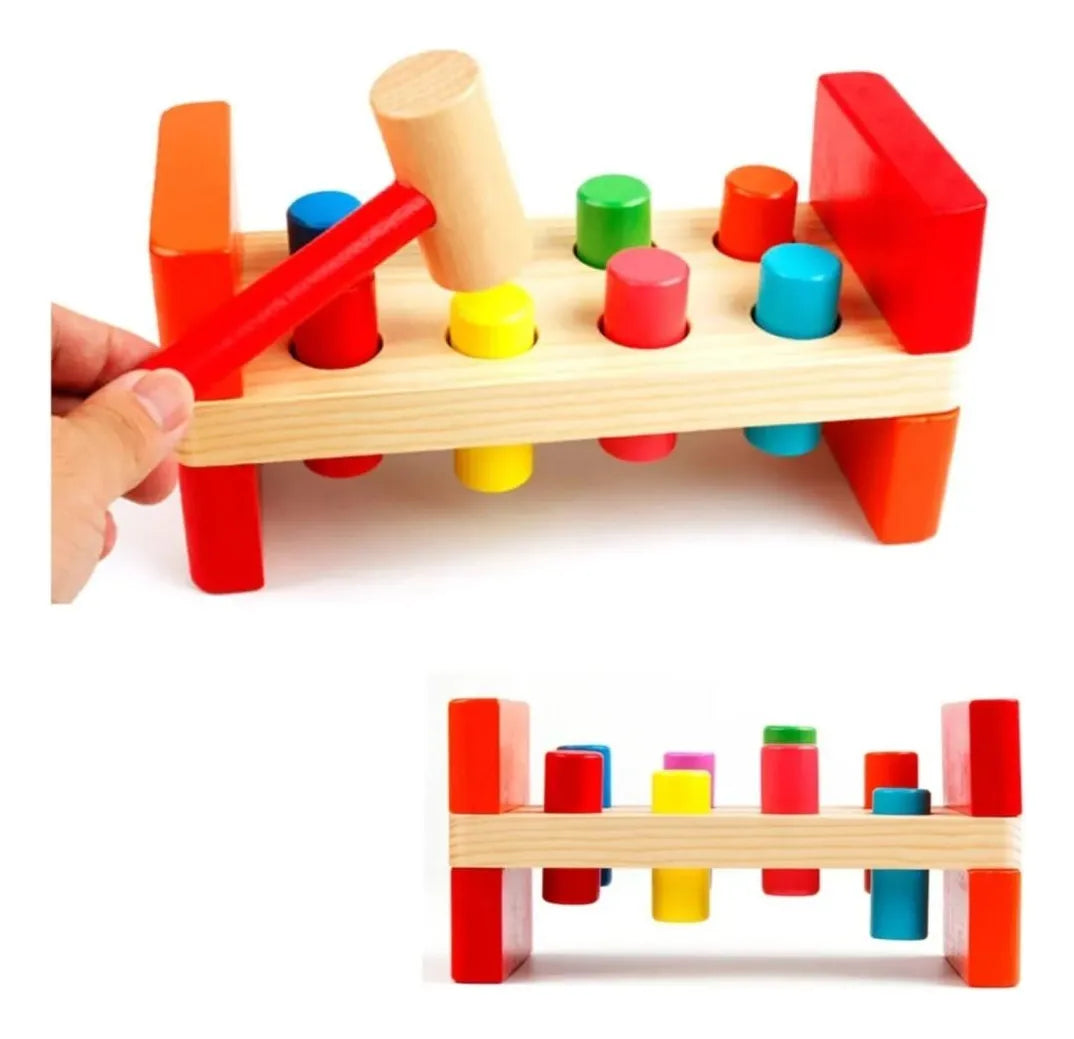 Juego De Descarga En Madera Montessori color rojo