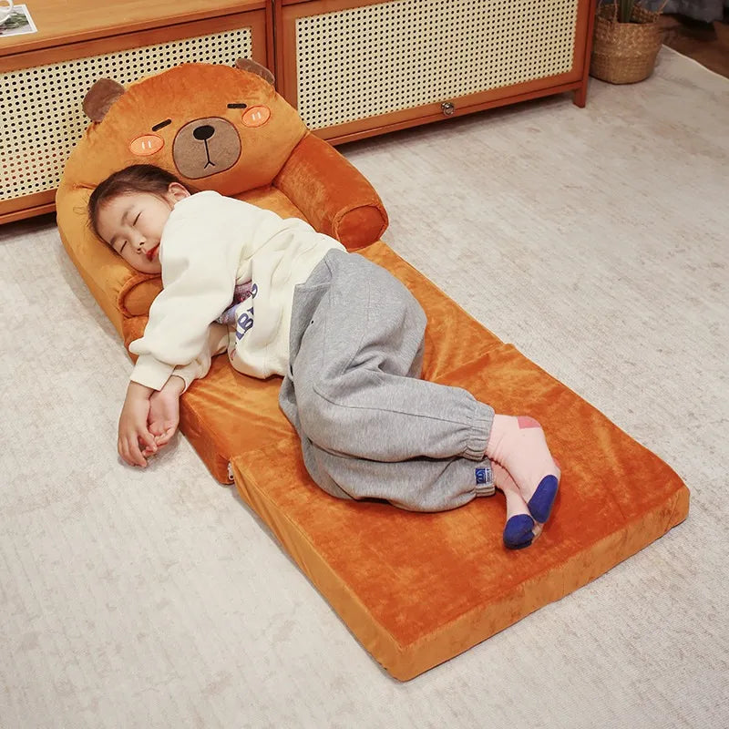 Sofa Cama Infantil Capibara 2 En 1 Felpa 50x50
