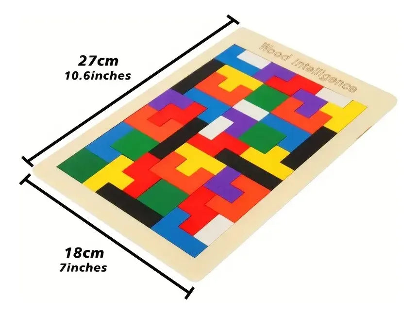 Tetris Puzzle En Madera 40 Pcs Montessori