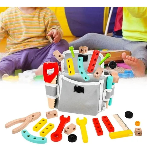 Juego De Herramientas En Madera con Bolso Montessori