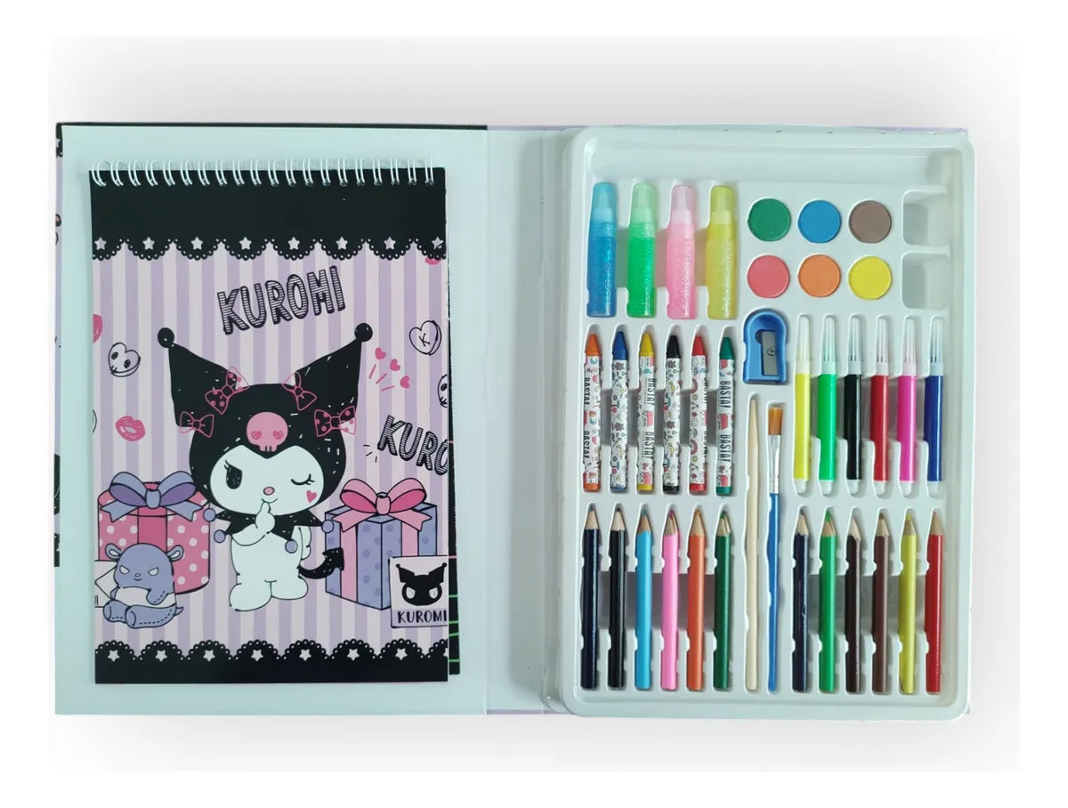 Set De Arte Kuromi 38 En 1 Colores Crayones Témpera