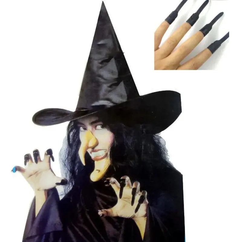 Set De Bruja Uñas Gorro Nariz disfraz de halloween