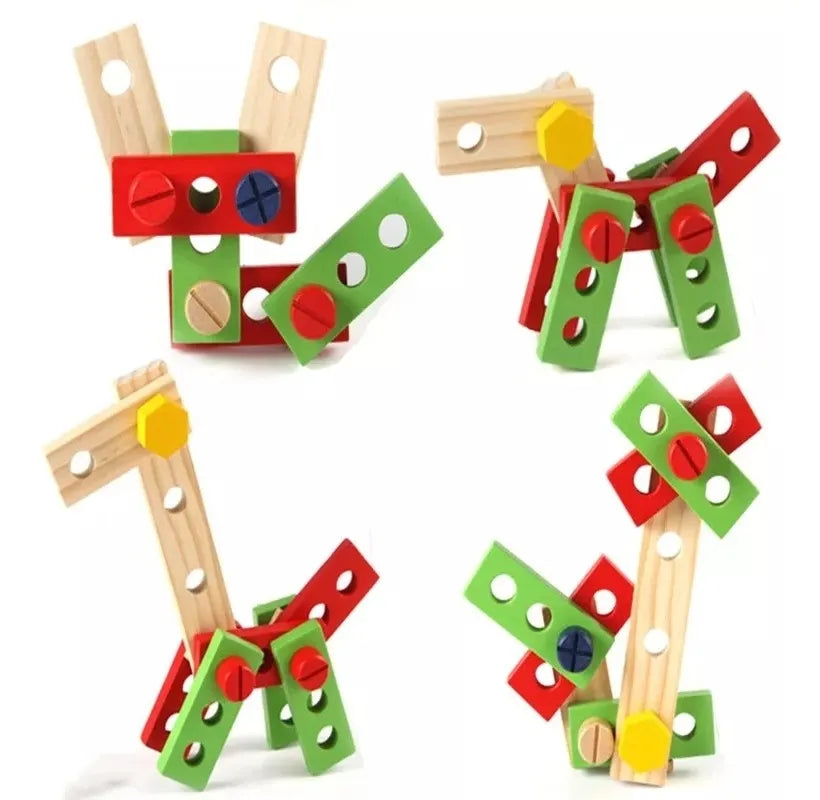 Valija Caja Herramientas Madera Montessori 34 Pcs