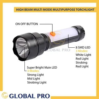 Linterna Led Con Luz De Emergencia Camping 17cm