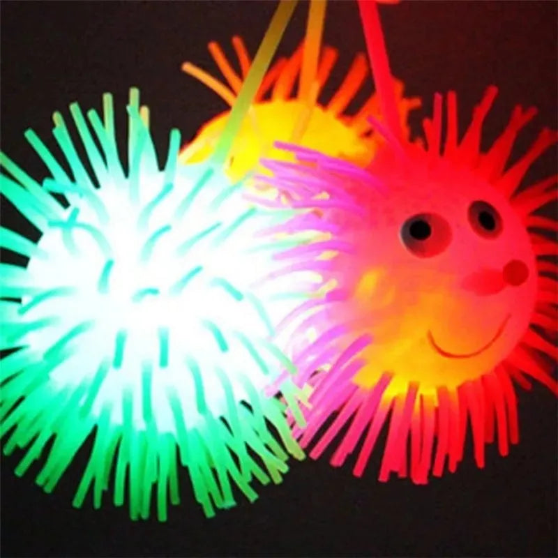 Squishy Erizo Colgante Con Luz Peludo X2 Unidades