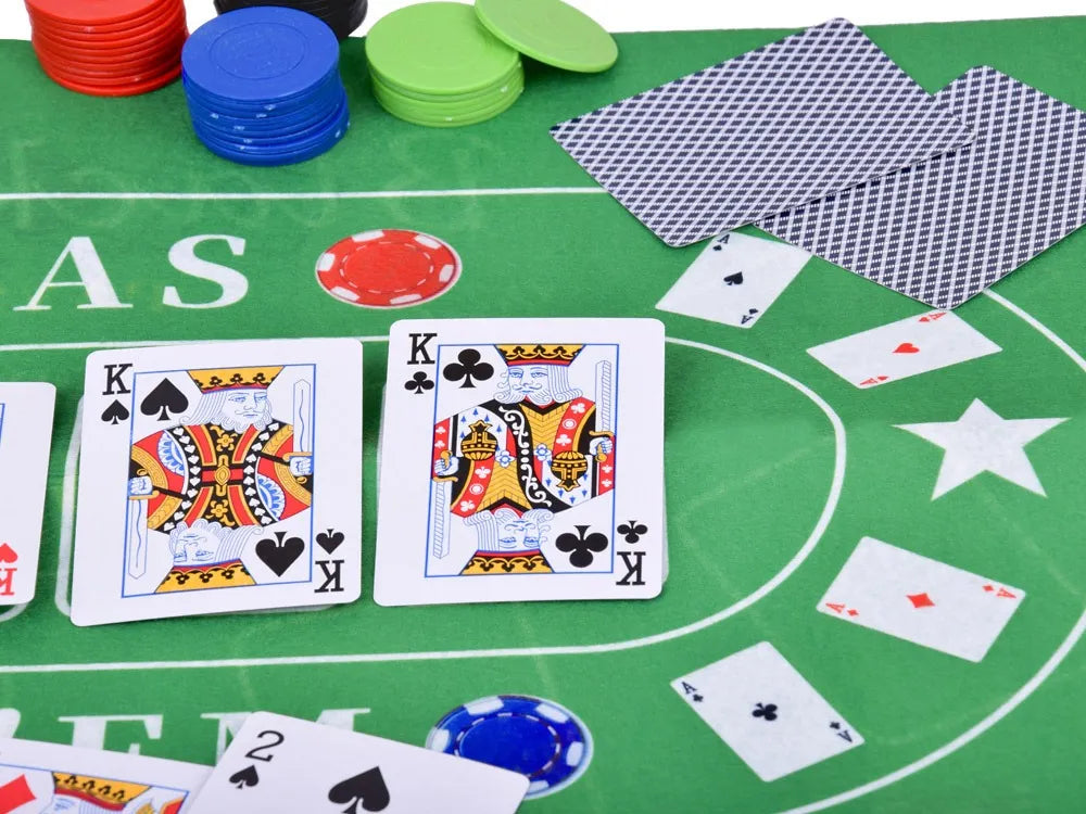 Set 2 En 1 Poker Y Blackjack Con Cartas Y Fichas
