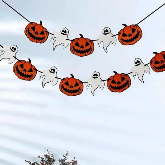 Guirnalda Calabaza Fantasma 13 Banderines Halloween