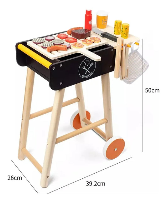 Barbacoa En Madera Montessori 50cm 20 Pcs Cocina