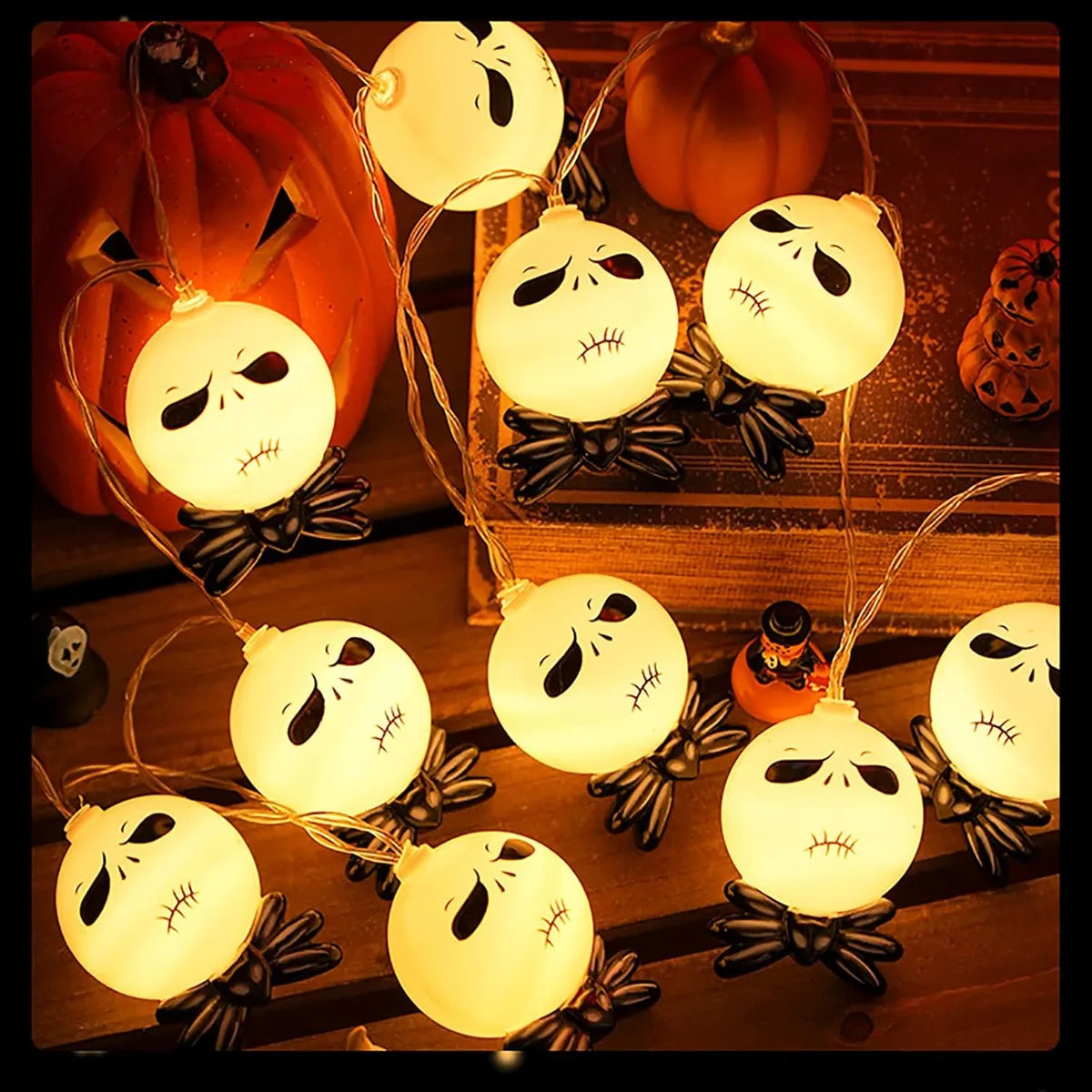 Guia De Luces Jack 2mts 20 Luces Deco Halloween