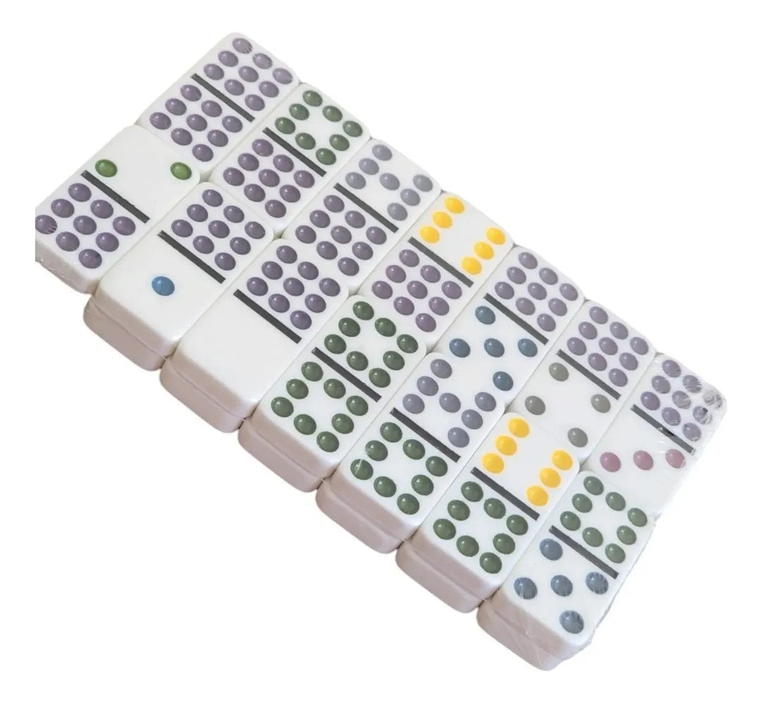 Domino Doble 9 Caja Metálica 55 Piezas Coloridas