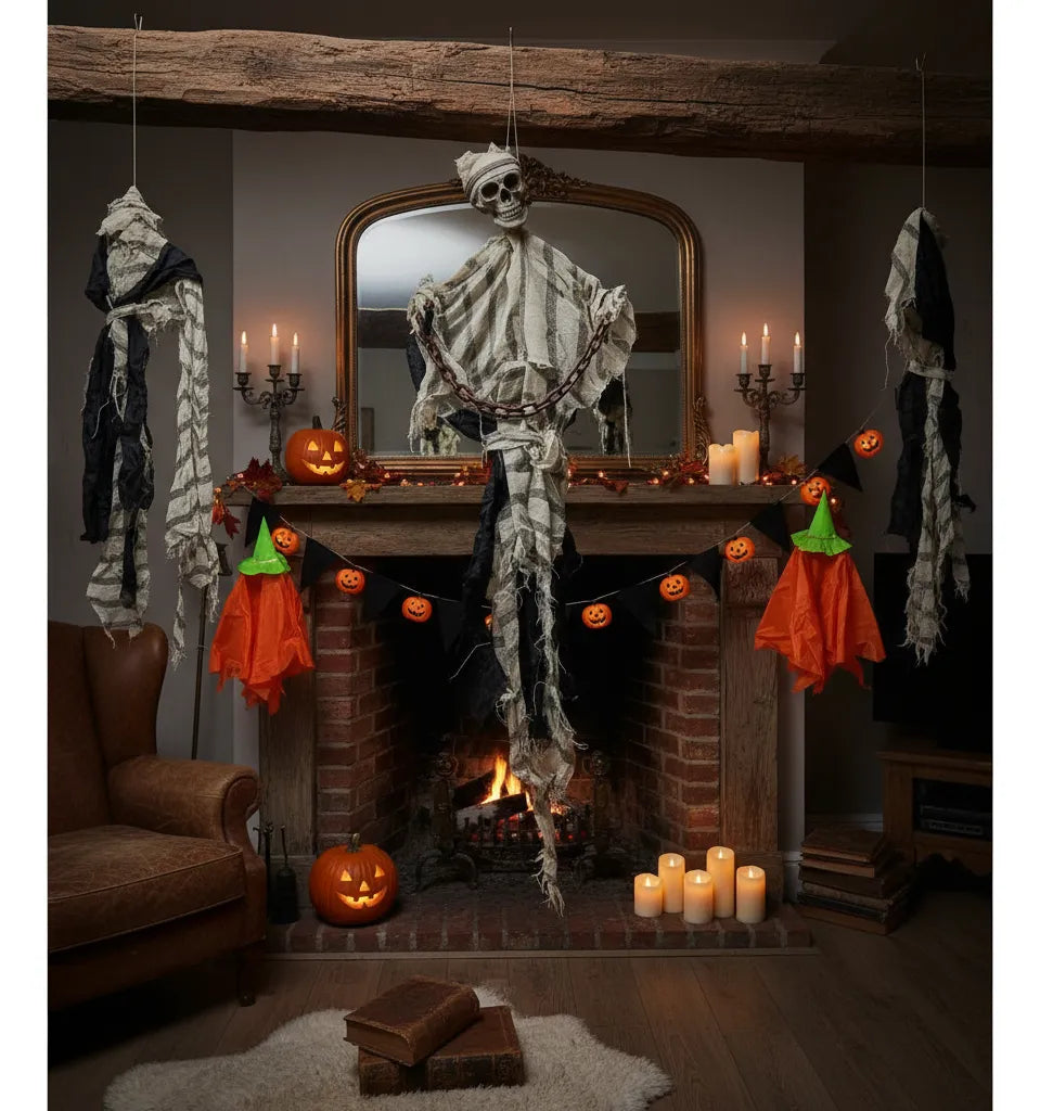 Esqueleto Decorativo Colgante Halloween 90x22 cm