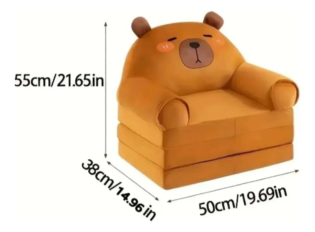 Sofa Cama Infantil Capibara 2 En 1 Felpa 50x50