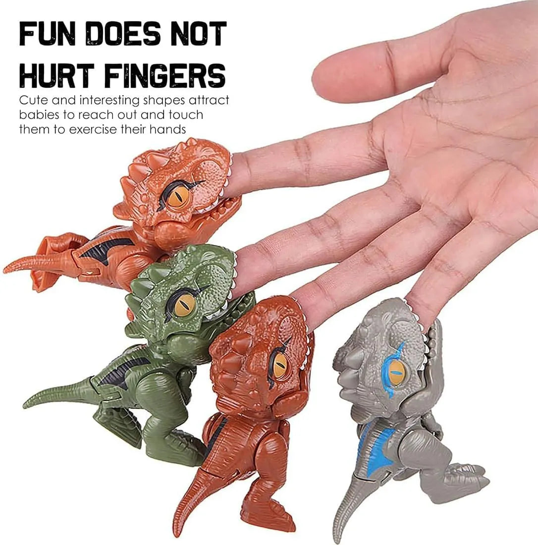 Muñecos Dinosaurios Muerde Dedos Pack X3 Surtidos