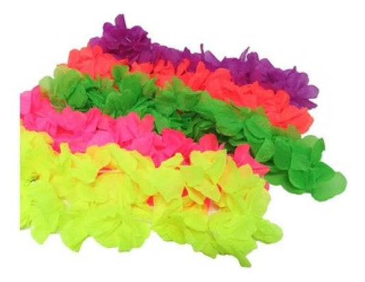Collar Hawaiano Pack X24 Colores Surtidos Cotillón