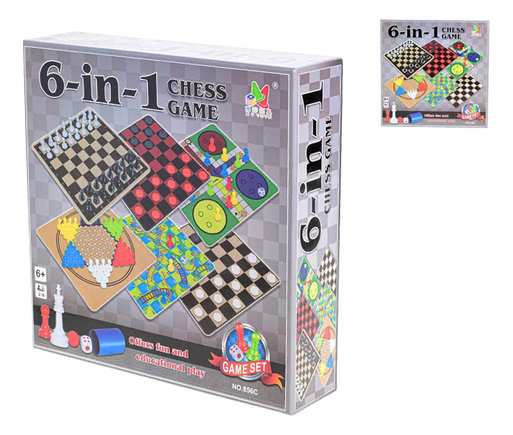 Juego De Mesa 6 En 1 Damas Ajedrez Ludo Escalera