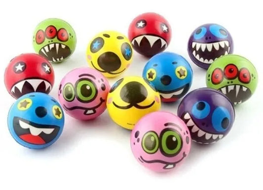 Pelota Goma Antiestres Monstruos Pack X12 6 Cm
