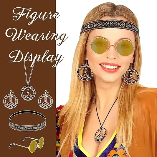 Set Hippie Animal Print 4pcs Disfraz Cosplay