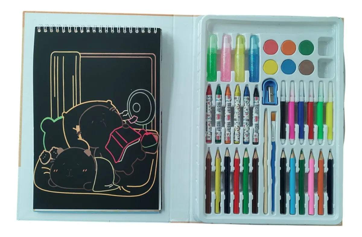 Set De Arte Capibara 38 En 1 Colores Crayones