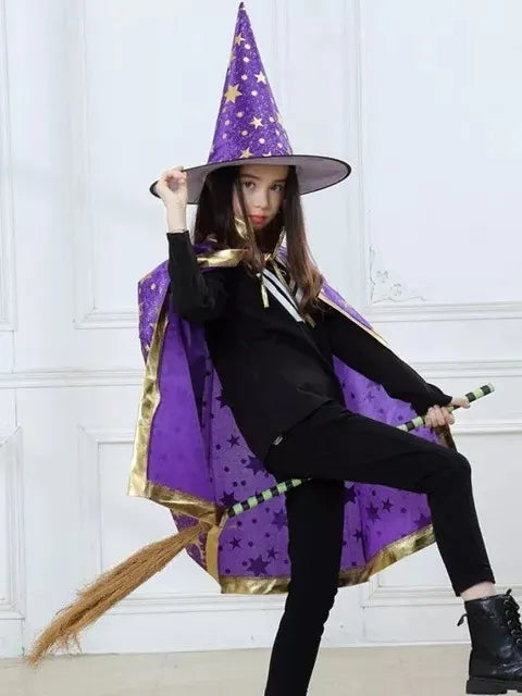 Kit Set Bruja Infantil Capa Y Gorro