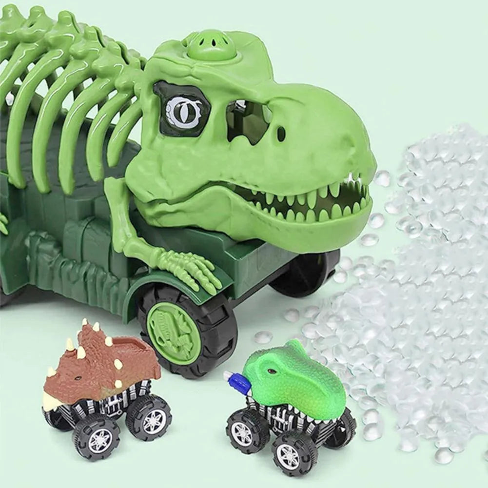 Camión De Dinosaurio Trex Luz Y Mini Dinosaurios