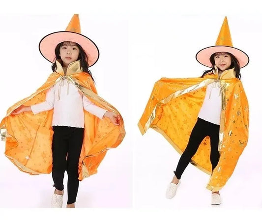 Kit Set Bruja Infantil Capa Y Gorro