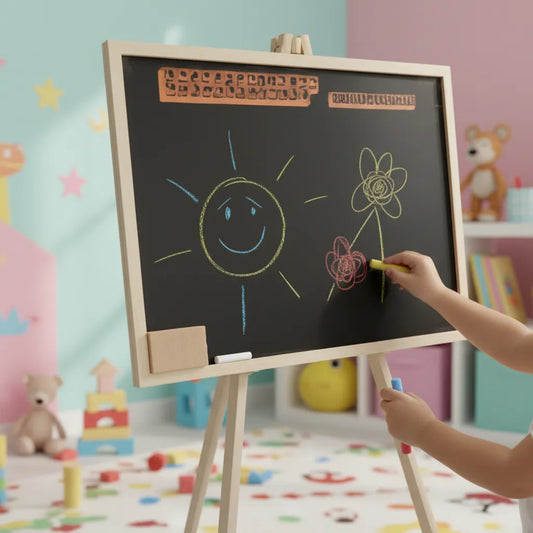 Pizarron De Pie En Madera Para Tiza 3 Patas 50x40cm