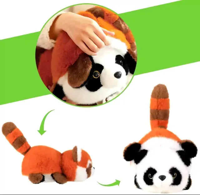 Peluche Magico 2 En 1 Panda Y Panda Rojo Reversible