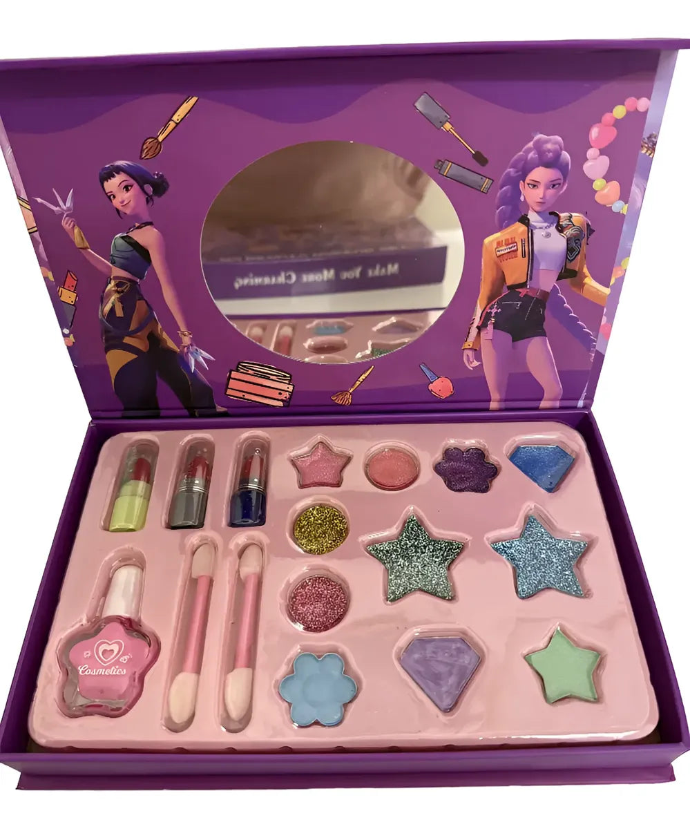 Set Maquillaje Infantil Con Espejo Guerreras Kpop
