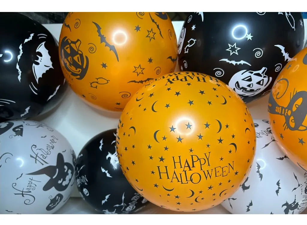 Globos Feliz Halloween Fiesta Surtidos Pack X12