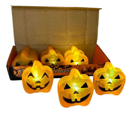 Luces a Pila Calabaza x6 – Decoración Halloween