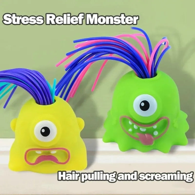 Monstruo Chillón Grita Tira Pelo Fidget Antiestrés