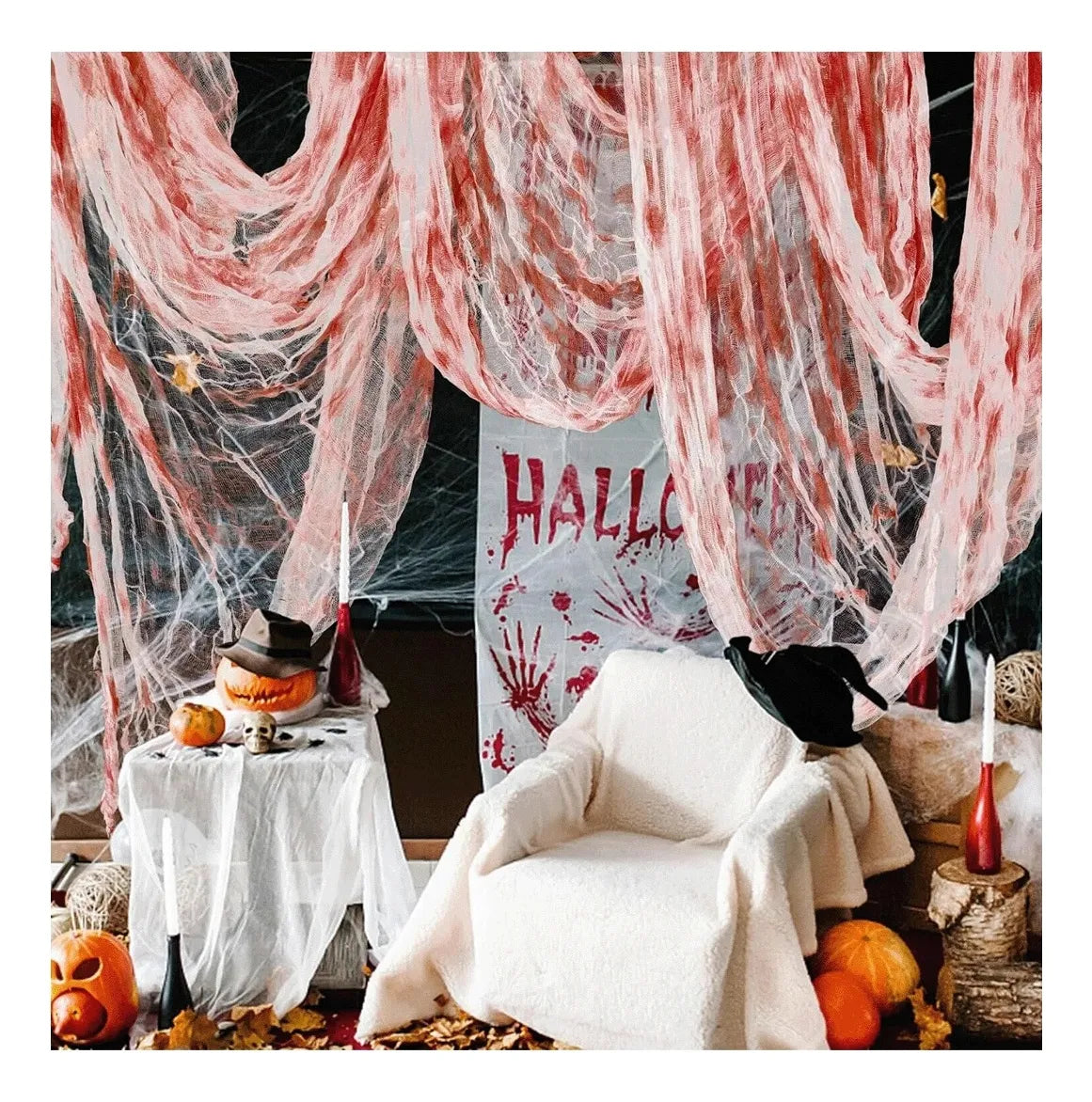 Decoracion Gasa Con Sangre Halloween 200x120 C