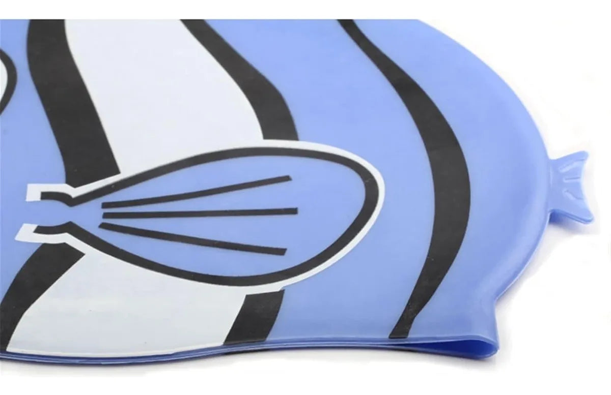 Gorra De Natacion Infantil Silicona Pez 4 Colores