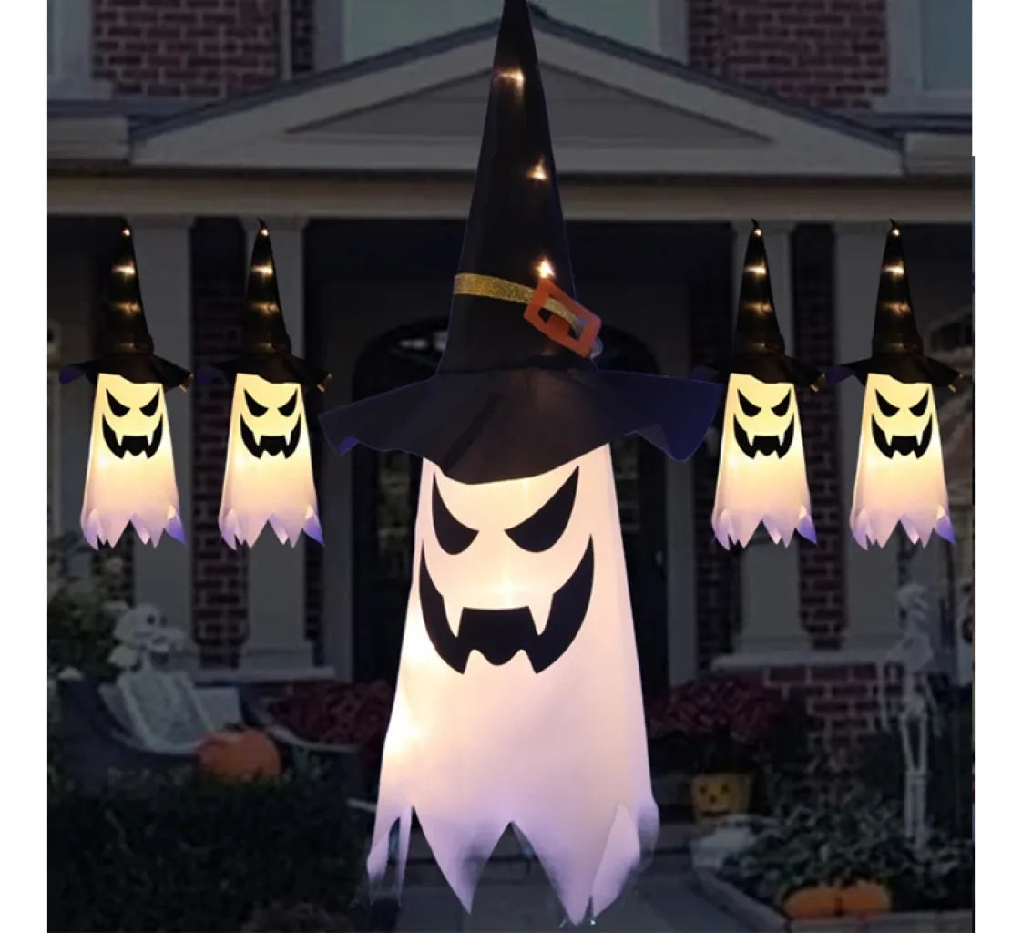 Fantasma Con Luz Halloween Colgante 45cm