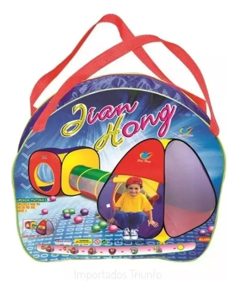Carpa Casa Infantil Con Tunel 3 En 1 Fácil Armado