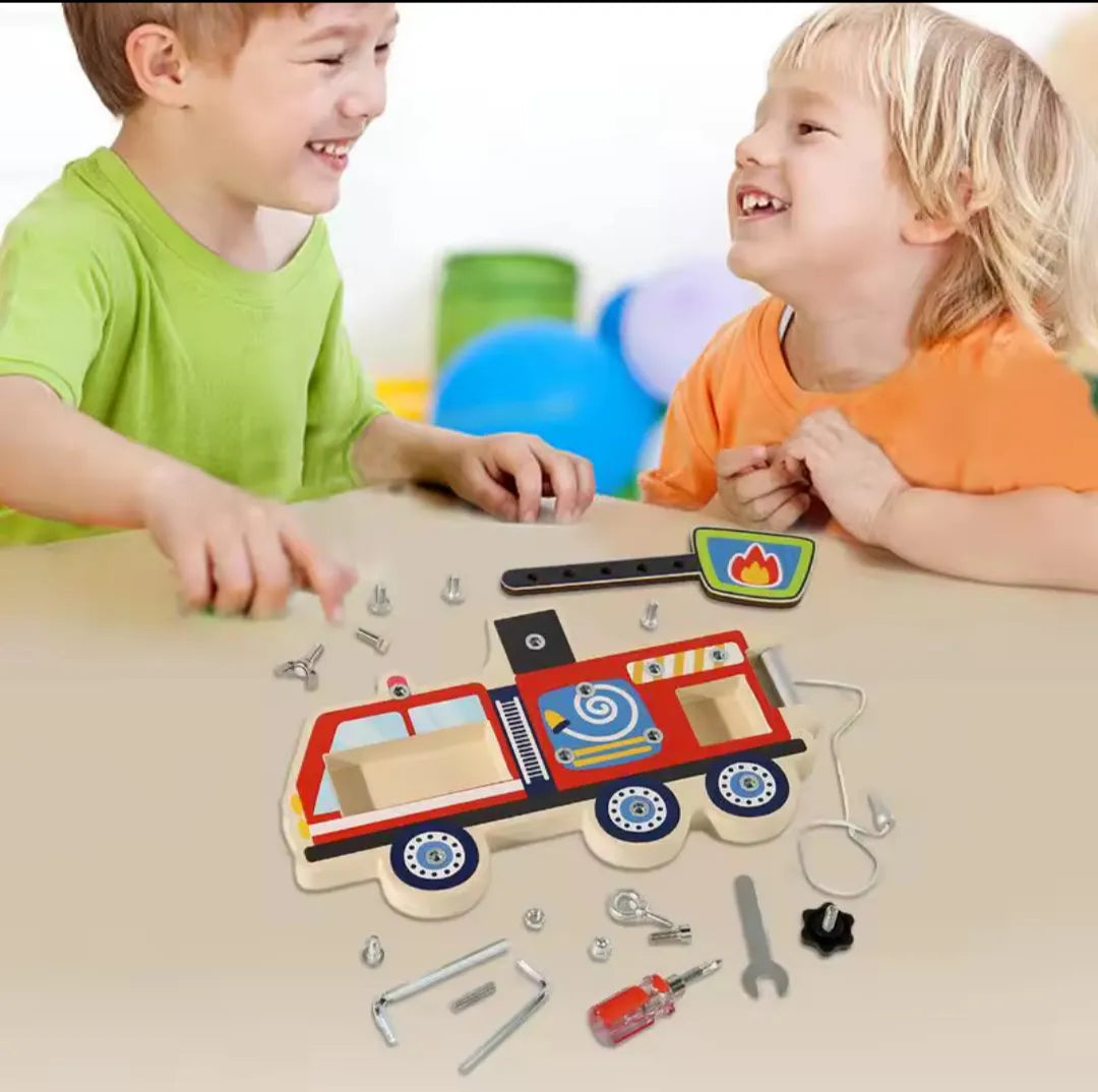 Tablero De Actividades Camión En Madera Montessori