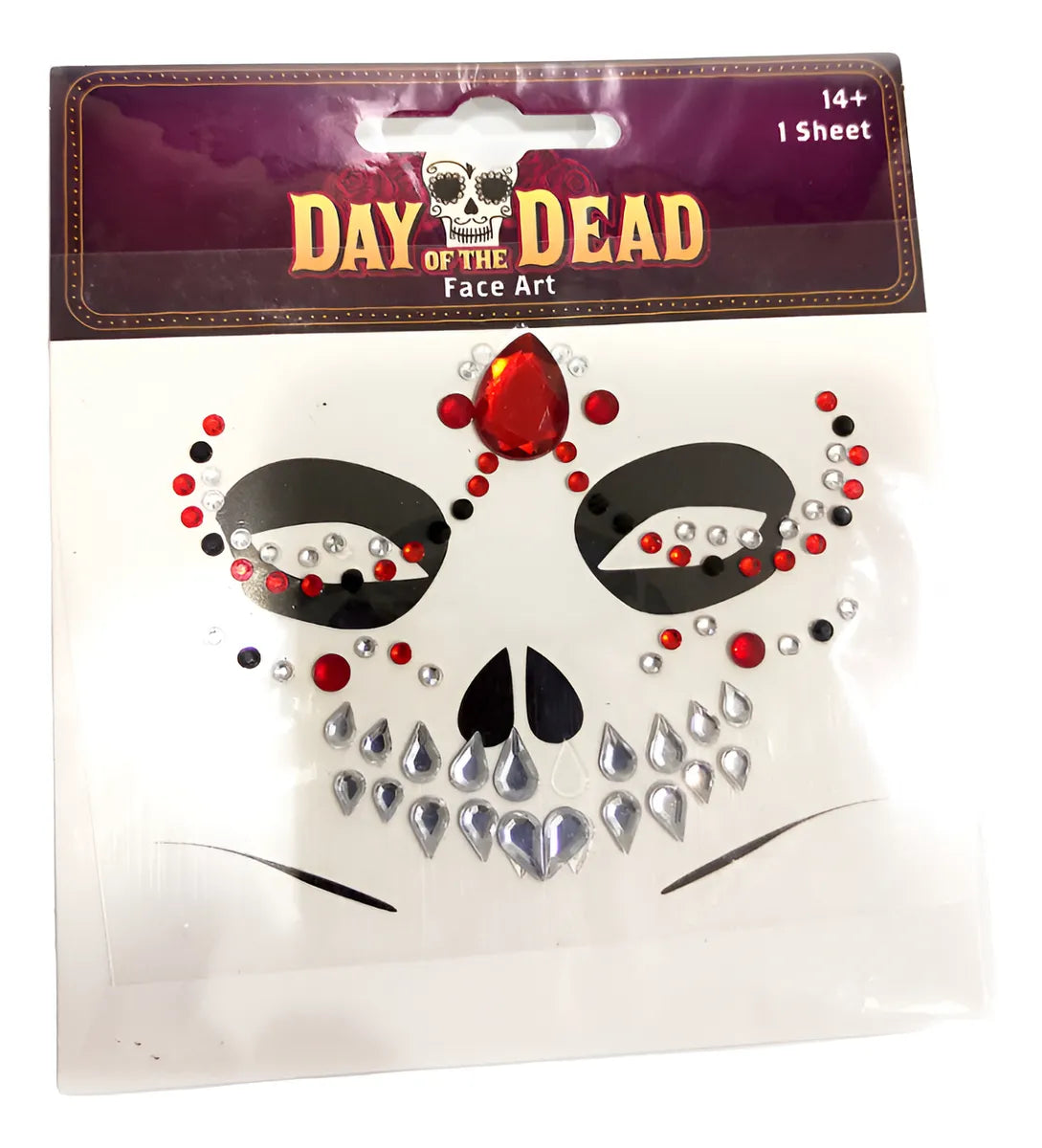 Brillos Adhesivos Para Rostro Calavera Halloween
