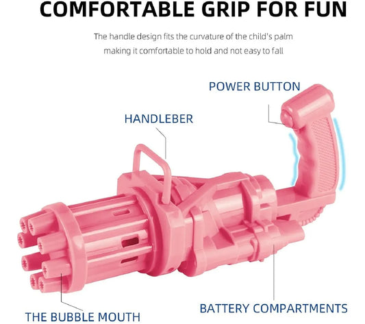 Burbujero electrico a pila 8 hoyos rosado