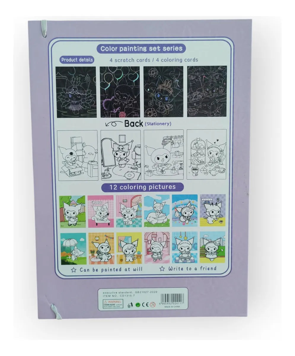 Set De Arte Kuromi 38 En 1 Colores Crayones Témpera