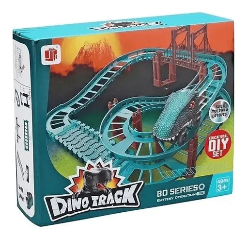Pista De Auto Dinosaurio 38 Pcs A Pila Encastrable