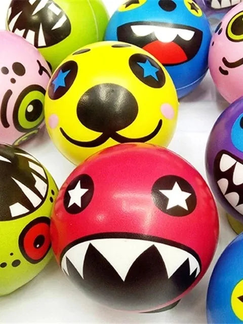 Pelota Goma Antiestres Monstruos Pack X12 6 Cm